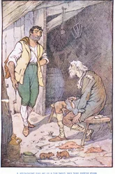 Ein weißhaariger Mann, der Schuhe macht